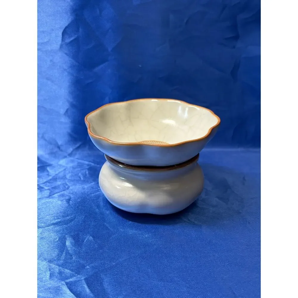 Ruyao Cracked Glazed Teapot Set with Creamer and Tea Strainer Dish